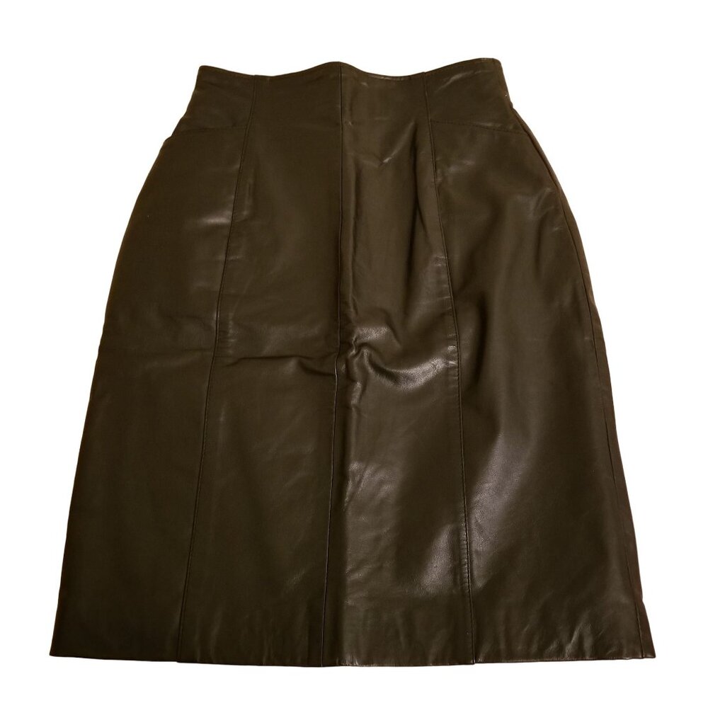 Wilsons 2 Black Leather Pencil Skirt Vintage High Waist Goth Grunge Streetwear A
